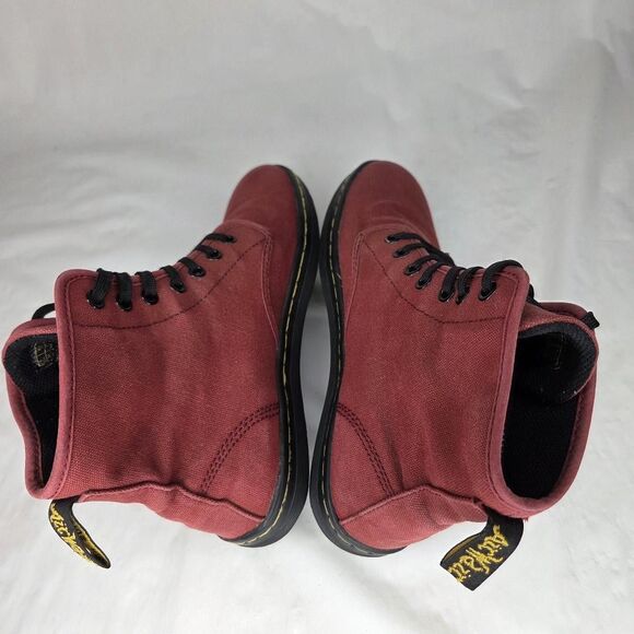 Dr Doc Martens Boots Women's 7 Shoreditch Canvas Boots Shoes Red High Top - Picture 4 of 8